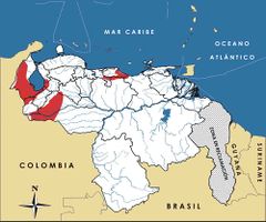 Mapa de distribución de Ateles hybridus