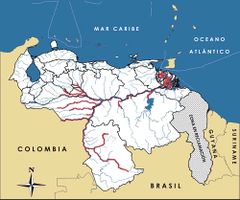 Mapa de distribución de Inia geoffrensis
