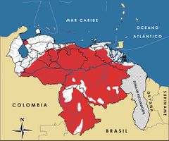 Mapa de distribución de Myrmecophaga tridactyla