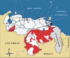 Mapa de distribución de Priodontes maximus