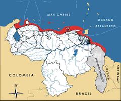 Mapa de distribución de Strombus gigas
